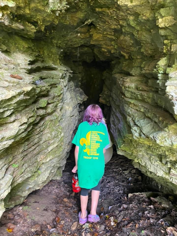 Caving at Camp Vandeventer in Waterloo, Illinois